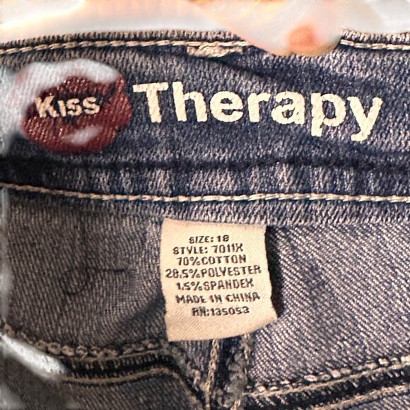 Kiss Therapy 18 Plus  Rhinestone Embellished Bootcut Jeans Classic 5-Pocket - Picture 10 of 10